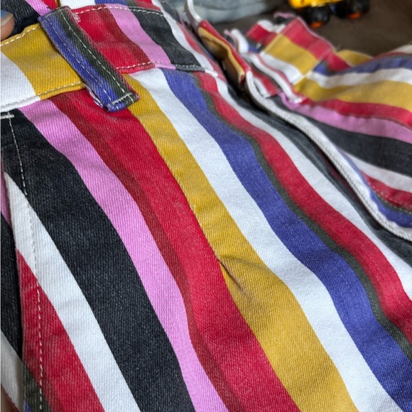 Express Dopamine Multicolor Striped High Waist Women's Shorts - Picture 8 of 9